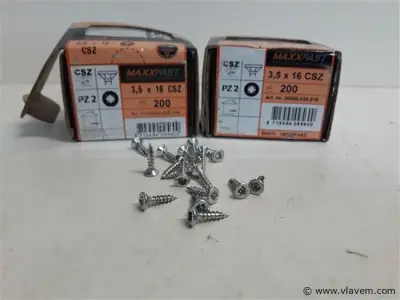 2 x Houtschroeven wit verzinkt 3,5x16mm 200 stuks – kavel bij Vlavem