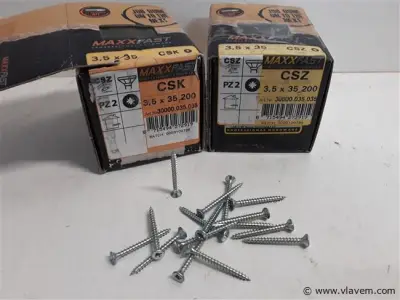 2 x Houtschroeven wit verzinkt 3,5x35mm 200 stuks – kavel bij Vlavem