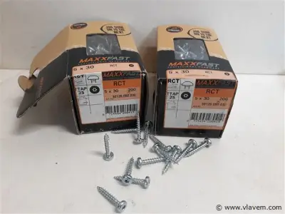 2 x Houtschroeven wit verzinkt 5x30mm 200 stuks – kavel bij Vlavem