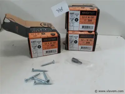 3 x Houtschroeven wit verzinkt 3,5x30mm 200 stuks – kavel bij Vlavem