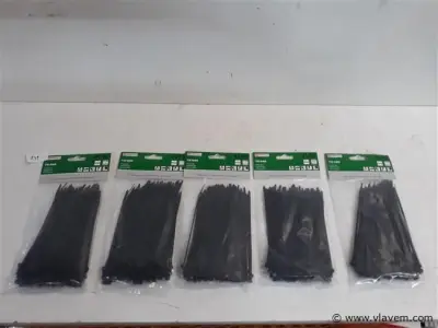 5 x Kabelbinders zwart 100 stuks 3,6x150mm – kavel bij Vlavem