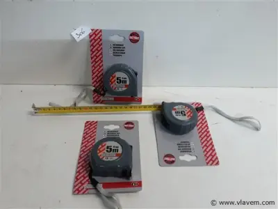 3 x Rolmeter 5M met stop – kavel bij Vlavem