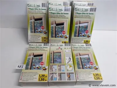 8 x Vliegendraad 4x zwart 4x wit 1,3x1,5 M – kavel bij Vlavem