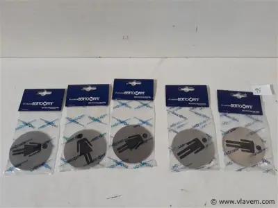 5 x Pictogram toilet inox – kavel bij Vlavem