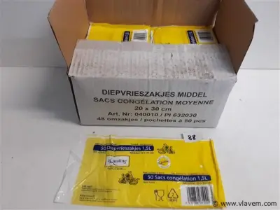 48 x 50 Diepvrieszakjes 1,5 L 20x30 cm – kavel bij Vlavem