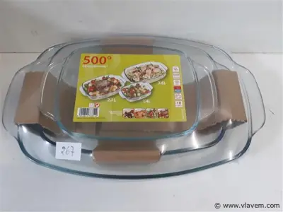 1 x Ovenschotel glas ovaal 3 stuks – kavel bij Vlavem