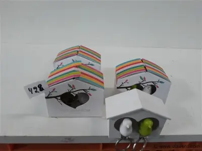 3 x Sleutelhanger in vogelhuisje 2 stuks met fluitje – kavel bij Vlavem