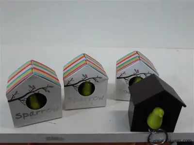 3 x Sleutelhanger in vogelhuisje 1 stuks met fluitje – kavel bij Vlavem