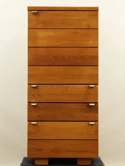 Massief teakhouten kast - strak, tijdloos design - 3 laden + kastgedeelte met vakken – kavel bij De Kringwinkel, Antwerpen