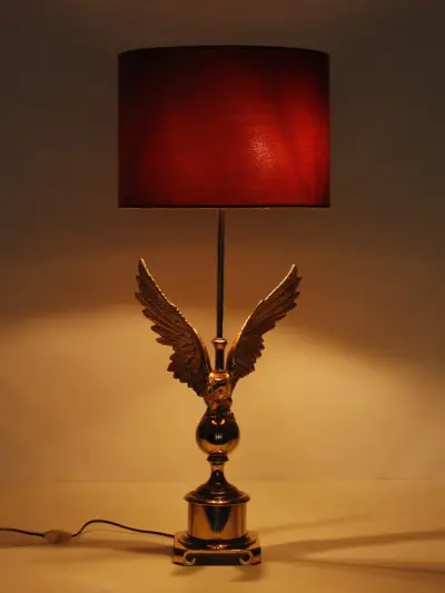 Vintage messing tafellamp met arend – kavel bij De Kringwinkel, Antwerpen
