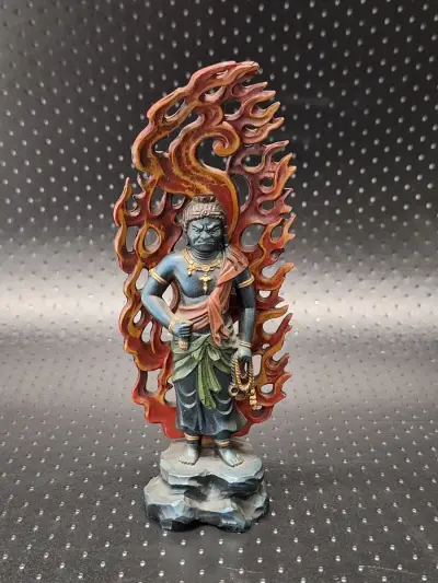 Japans bronzen Fudo Myoo boeddhabeeld van Makita Shuun – kavel bij De Kringwinkel, Gent