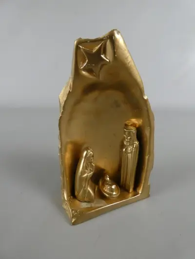 Kerststal verguld – kavel bij De Kringwinkel, Diest