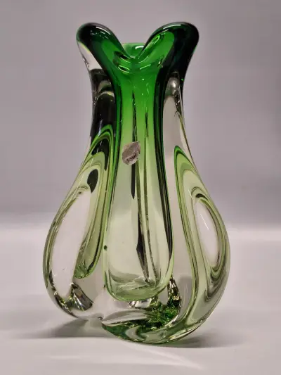 Belgische Doyen design vaas van zwaar mondgeblazen glas - Mid-Century Modern – kavel bij De Kringwinkel, Gent