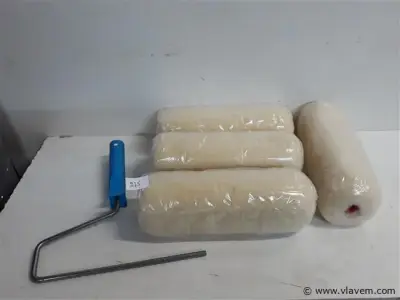 4 x Vervangrol muur en plafondverf 24 cm + beugel – kavel bij Vlavem