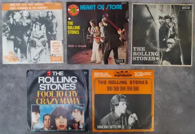 Vinyl: Set van 5 Singles van The Rolling Stones – kavel bij De Kringwinkel, Gent