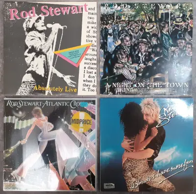 Vinyl: Lot van 4 Rod Stewart albums – kavel bij De Kringwinkel, Gent