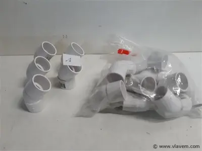 15 x Bocht 45° 32 mm pvc lijmverbinding wit – kavel bij Vlavem