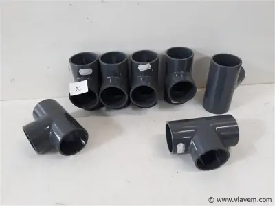 7 x T stuk 50 mm drukleiding lijmverbinding – kavel bij Vlavem