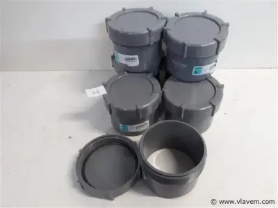 7 x Schroefstop 100mm pvc lijmverbinding – kavel bij Vlavem