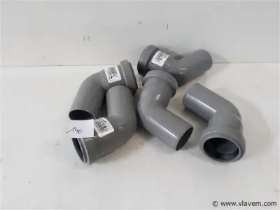 5 x Bocht 67° 50 mm pvc dichting grijs – kavel bij Vlavem