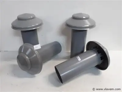 4 x Verluchtingsbuis pvc met kap 100mm – kavel bij Vlavem