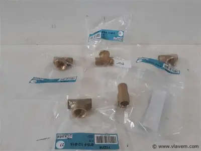 5 x Soldeerkoppeling koper T 15-1/2-15 – kavel bij Vlavem