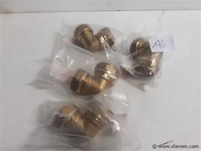 4 x Knelkoppeling bocht koper 2 x 22 mm – kavel bij Vlavem