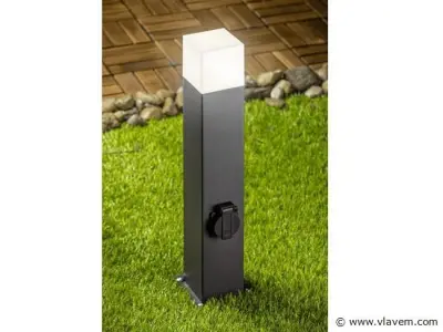 4 x Largo 50 Schuko buiten lamp zwart – kavel bij Vlavem