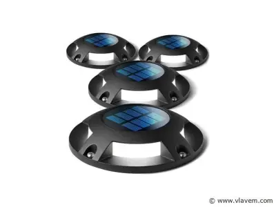 12 x Solar 4 lichts Led grond spot zwart – kavel bij Vlavem