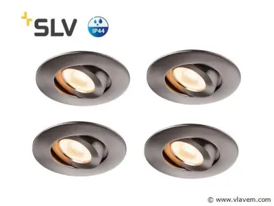 24 x SLV Easy Spatwaterdichte LED inbouwspots – kavel bij Vlavem