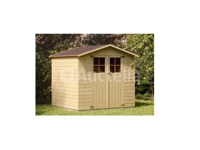 Houten tuinschuur, 4,61 m², dikte. 12 mm, naterial durmitor – kavel bij Auctelia, Aye