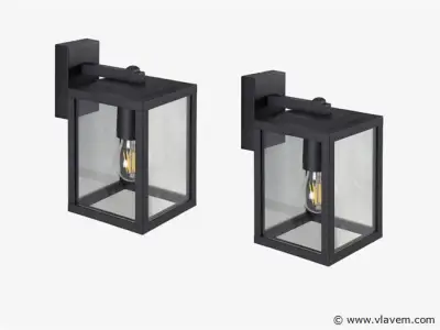 4 x Veneziana buiten wandlamp zwart – kavel bij Vlavem