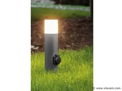 8 x Cortona 40 Schuko buiten lamp zwart – kavel bij Vlavem