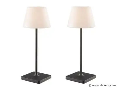 4 x Led Jammin Oplaadbare tafellampen zwart/wit – kavel bij Vlavem