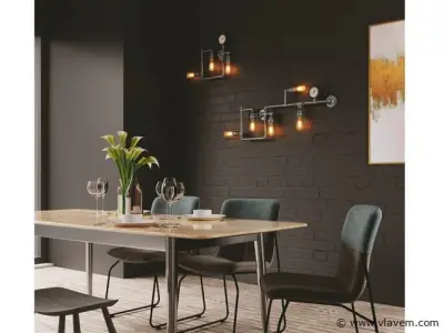 Industriële Retro Wandlamp 5 lichts – kavel bij Vlavem