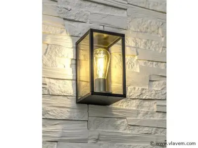 4 x Venezia buiten wandlamp zwart – kavel bij Vlavem