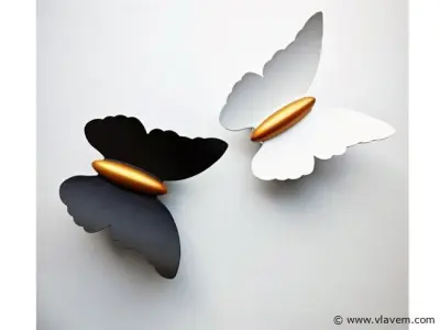 8 x Farfala wandlamp zwart goud + wit goud – kavel bij Vlavem
