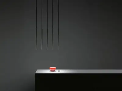 8 x Solo Tube Slim design hanglamp zwart – kavel bij Vlavem