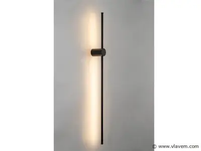 4 x Solo Baston Led wandlamp zwart – kavel bij Vlavem