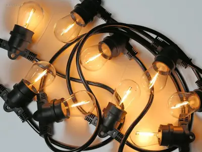 (4x) Prikkabel 10 m E27 met vaste fittingen – kavel bij Auctim, Puurs