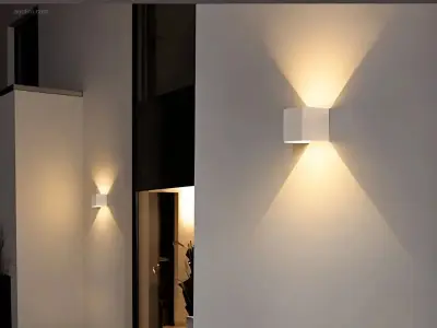 (10x) 12W LED wit Wandlamp Kubus duo licht – kavel bij Auctim, Puurs