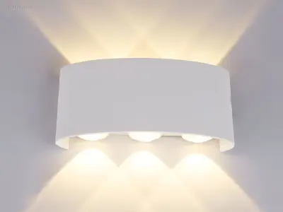 (10x) 6W LED ovaal Wandlamp zes licht zand wit – kavel bij Auctim, Puurs