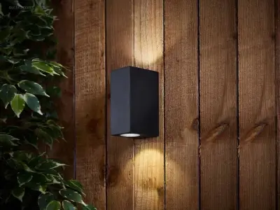 (4x) Wandlamp rechthoekig GU10 duo fitting zwart – kavel bij Auctim, Puurs
