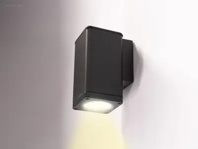 (6x) Wandlamp rechthoekig GU10 fitting zand zwart – kavel bij Auctim, Puurs