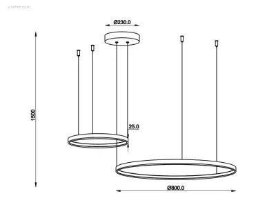 Orien Design Hanglamp Zand Zwart 80cm&40cm Duo – kavel bij Auctim, Puurs