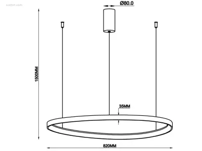 Auren Design Hanglamp Zwart 82cm 70W LED CCT 3 – kavel bij Auctim, Puurs