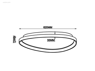 Auren Design Plafondlamp Zwart 62cm 50W LED CCT 3 – kavel bij Auctim, Puurs