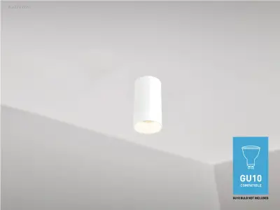(10x) GU10 Opbouwspot Armatuur dun cilinder zand – kavel bij Auctim, Puurs