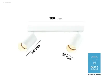 (6x) GU10 Opbouwspot Armatuur dubbel cilinder wit – kavel bij Auctim, Puurs
