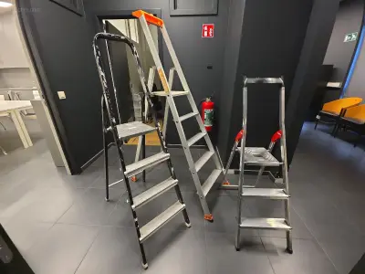 (3x) Aluminium trapladders Hailo, Tubesca – kavel bij Auctim, Bruxelles
